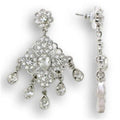 S37110 - Rhodium 925 Sterling Silver Earrings with Top Grade Crystal in Clear