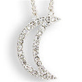 SNK13 - Silver Brass Chain Pendant with Top Grade Crystal in Clear
