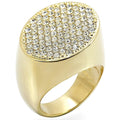 1W034 - Gold Brass Ring with Top Grade Crystal in Clear