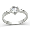 3W107 - Rhodium Brass Ring with AAA Grade CZ in Clear