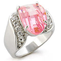 30813 - High-Polished 925 Sterling Silver Ring with AAA Grade CZ in Rose