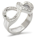 30235 - High-Polished 925 Sterling Silver Ring with AAA Grade CZ in Clear