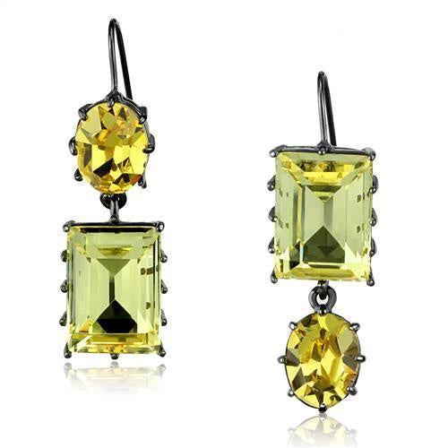 TK2709 - IP Light Black (IP Gun) Stainless Steel Earrings with Top Grade Crystal in Multi Color