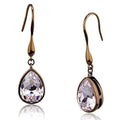 TK2727 - IP Coffee light Stainless Steel Earrings with Top Grade Crystal in Light Peach