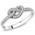 DA053 - High polished (no plating) Stainless Steel Ring with AAA Grade CZ in Clear