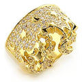 8X014 - Gold 925 Sterling Silver Ring with AAA Grade CZ in Clear