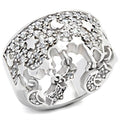 8X015 - Rhodium 925 Sterling Silver Ring with AAA Grade CZ in Clear