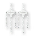 414222 - High-Polished 925 Sterling Silver Earrings with AAA Grade CZ in Clear