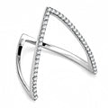 DA132 - High polished (no plating) Stainless Steel Ring with AAA Grade CZ in Clear