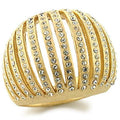 9W174 - Gold Brass Ring with Top Grade Crystal in Clear