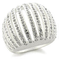 9W175 - Silver Brass Ring with Top Grade Crystal in Clear