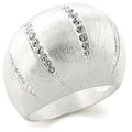 9W177 - Silver Brass Ring with Top Grade Crystal in Clear
