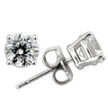 0W172 - Rhodium 925 Sterling Silver Earrings with AAA Grade CZ in Clear