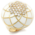 0W206 - Gold Brass Ring with AAA Grade CZ in Clear