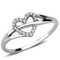 DA259 - High polished (no plating) Stainless Steel Ring with AAA Grade CZ in Clear