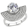 DA336 - No Plating Stainless Steel Ring with AAA Grade CZ in Clear