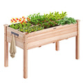 Wooden Raised Garden Bed Planter Box 47.2x22.8x30" Flower Vegetable Herb