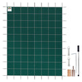 Inground Pool Safety Cover, 16 ft x 30 ft Rectangular Winter Pool Cover, Triple Stitched, High Strength Mesh PP Material with Good Rain Permeability, Installation Hardware Included, Green