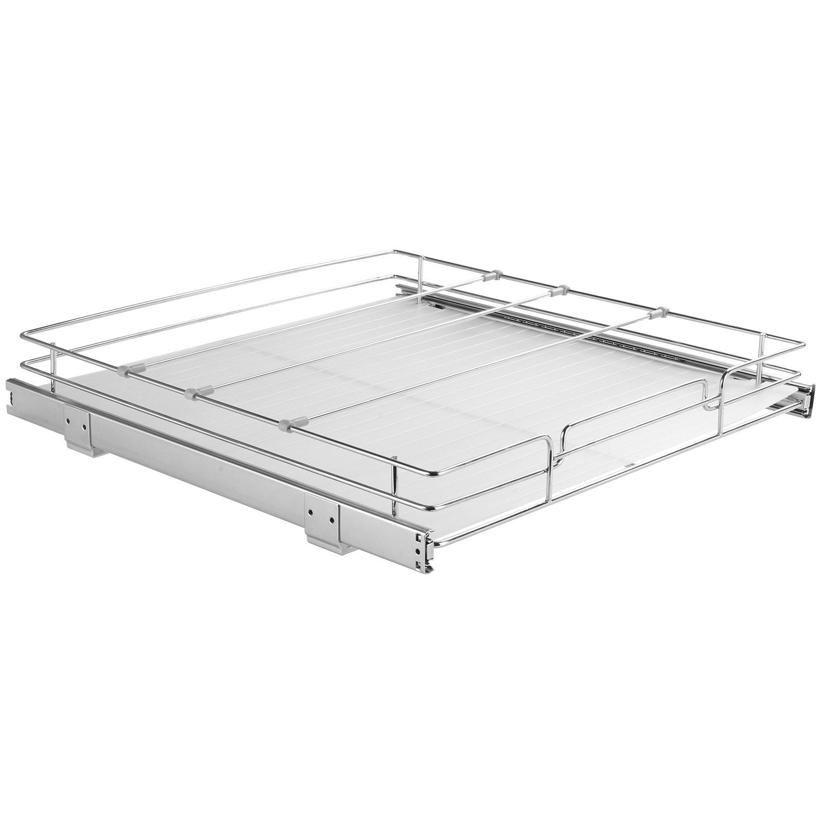 20"W x 21"D Pull Out Cabinet Organizer, Heavy Duty Slide Out Pantry Shelves, Chrome-Plated Steel Roll Out Drawers, Sliding Drawer Storage for Home, Inside Kitchen Cabinet, Bathroom, Under Sink
