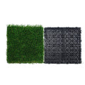 Artifical Grass Tiles Interlocking Turf Deck Set, 18 Pack - 12"x12", Synthetic Fake Grass Self-draining Mat Flooring Decor Pad, Perfect For Multi-Purpose Indoor Outdoor Entryway Scraper Dog Mats