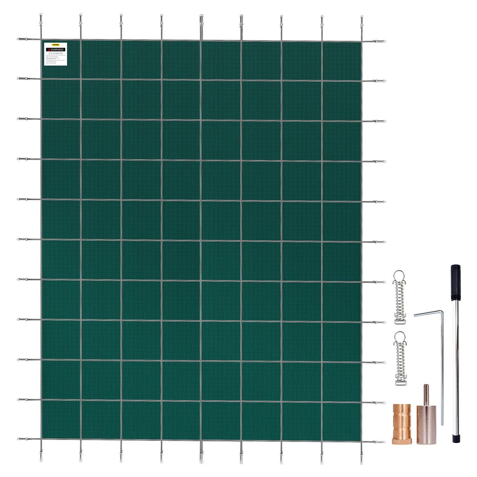 Pool Safety Cover Fits 20 x 38 ft Rectangle Inground Safety Pool Cover Green Mesh Solid Pool Safety Cover for Swimming Pool Winter Safety Cover