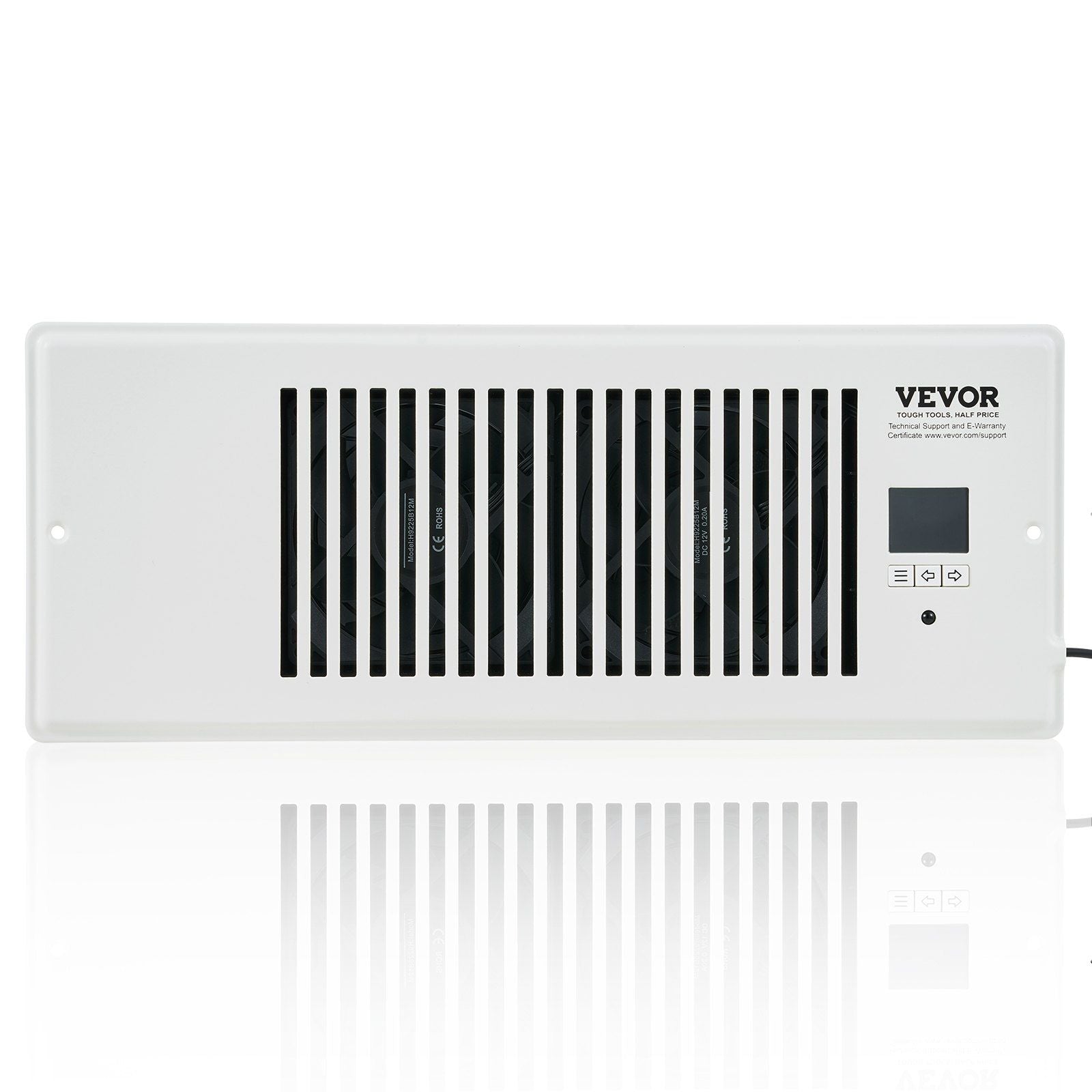 Register Booster Fan, Quiet Vent Booster Fan Fits 4' x 12' Register Holes, with Remote Control and Thermostat Control, Adjustable Speed for Heating Cooling Smart Vent, White
