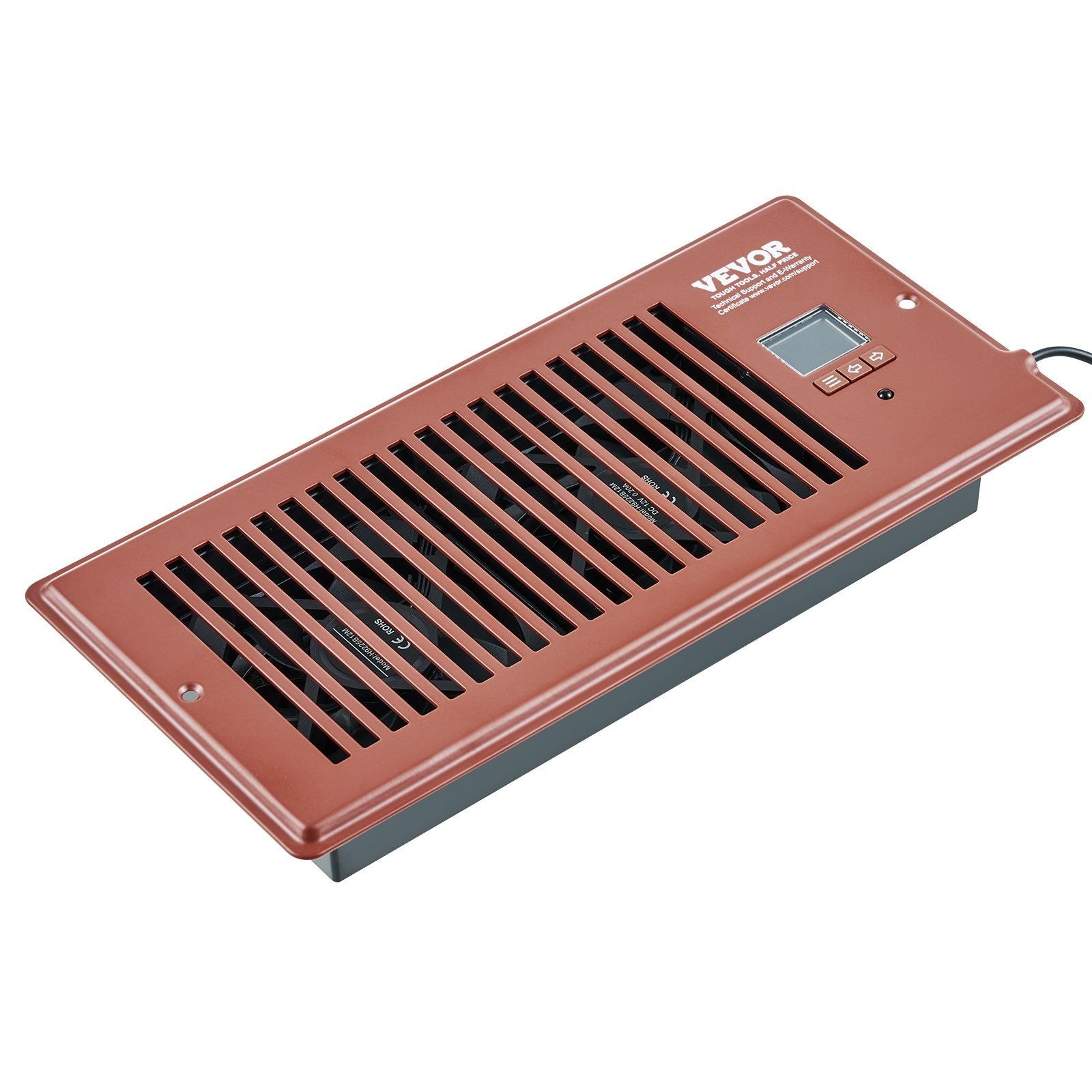 Register Booster Fan, Quiet Vent Booster Fan Fits 4' x 10' Register Holes, with Remote Control and Thermostat Control, Adjustable Speed for Heating Cooling Smart Vent, Brown