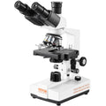 Compound Trinocular Microscope, 40X-5000X Magnification Trinocular Compound Lab Microscope with Two-Layer Mechanical Stage, External Interface, LED Illumination and Microscope Slides Included