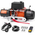 Electric Winch Truck 13,500 lb Synthetic Rope Waterproof Remote Control