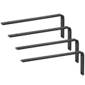 Shelf Bracket, Heavy Duty Floating Shelf Brackets 10 x 6 in, 4 Pcs Brackets for Shelves, 5mm Thick Matte Black L Shelf Bracket,Steel Shelving Brackets with 160 lbs Load Capacity