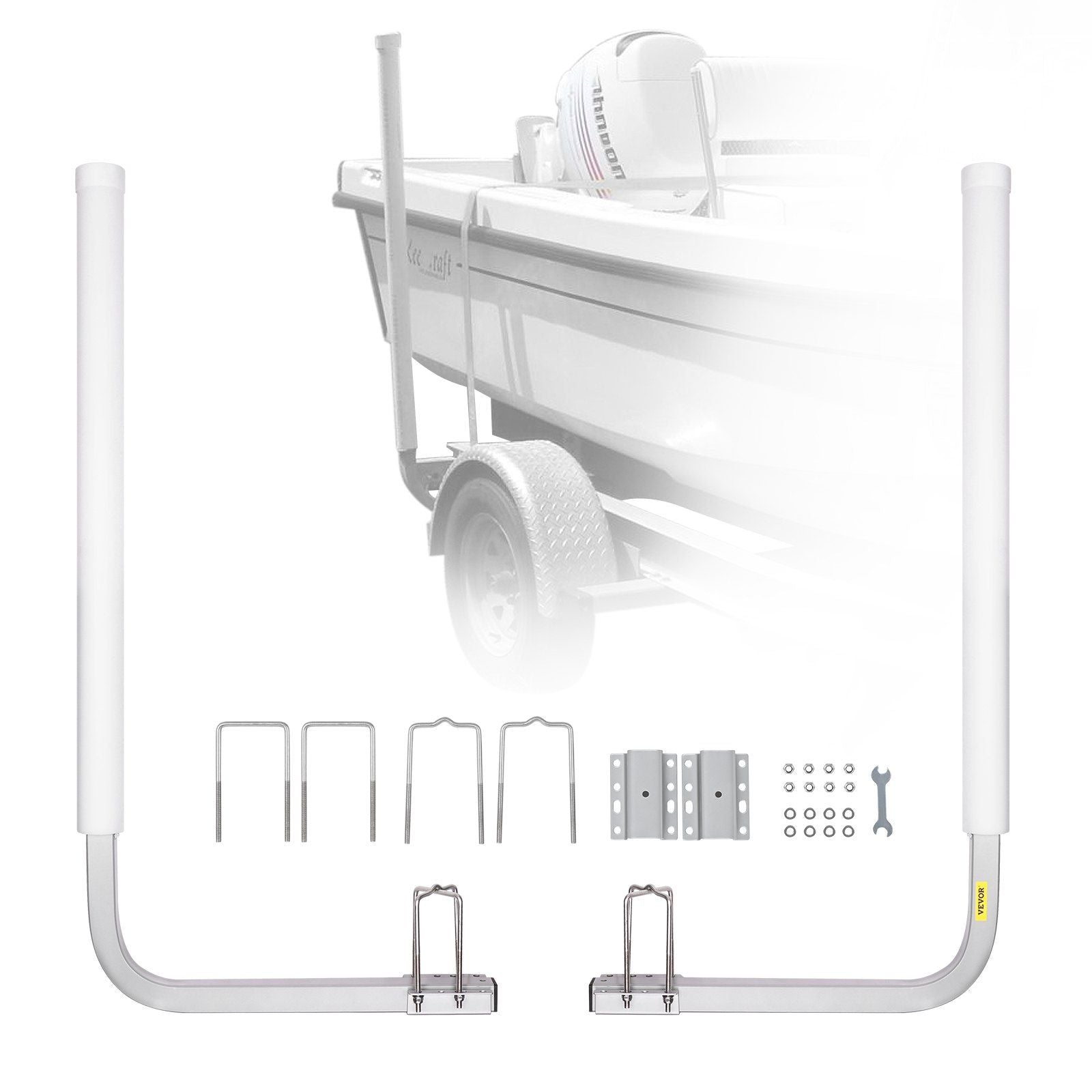 Boat Trailer Guide, 43' Adjustable Design Trailer Guide Poles, 2PCS Rustproof Galvanized Steel Trailer Guide, Trailer Guides with PVC Pipes, for Ski Boat, Fishing Boat or Sailboat Trailer 2024