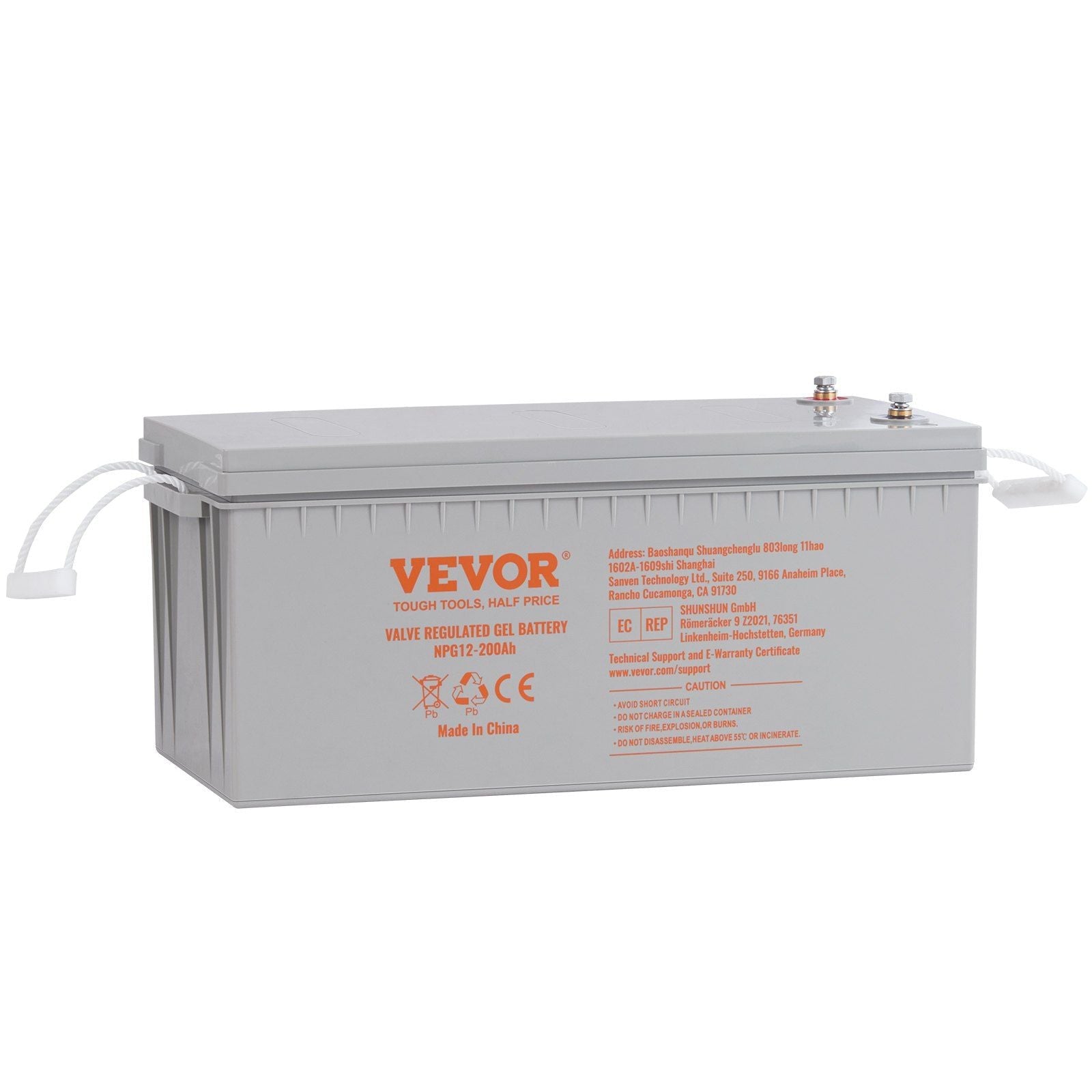 Deep Cycle Battery, 12V 200 AH, AGM Marine Rechargeable Battery, High Self-Discharge Rate 1400A Current, for RV Solar Marine Off-Grid Applications UPS Backup Power System, Tested to UL Standards