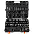 Impact Sockets Set 43pcs 6-Point 1/2in Drive Bit Ratchet Tool Kit Case