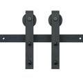 8FT Sliding Barn Door Hardware Kit, 330LBS Loading Heavy Duty Barn Door Track Kit for Single Door, Fit 3.7-4.3FT Wide and 1.3"-1.8" Thick Door Panel, with Smooth & Silent Pulley (J Shape)