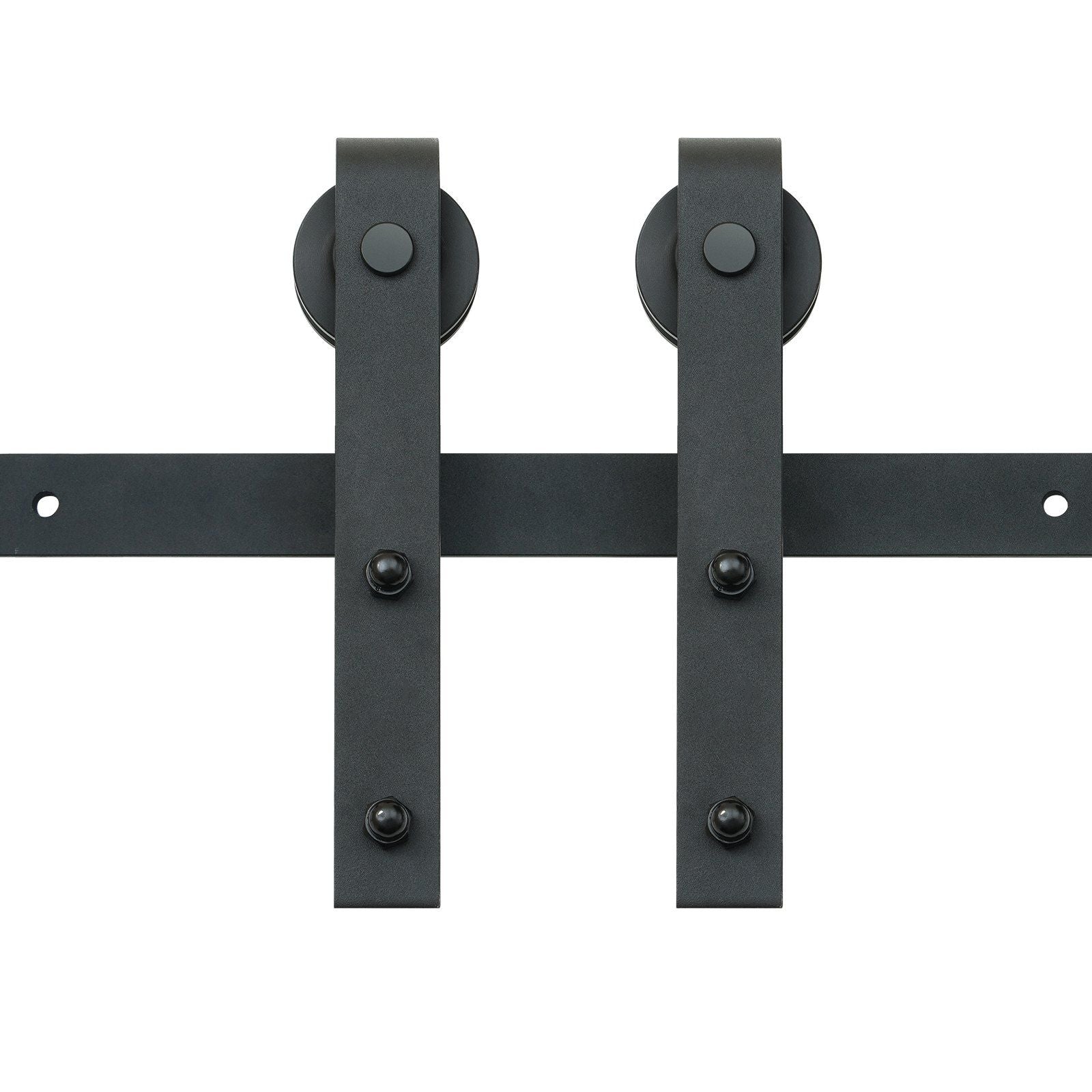 8FT Sliding Barn Door Hardware Kit, 330LBS Loading Heavy Duty Barn Door Track Kit for Single Door, Fit 3.7-4.3FT Wide and 1.3"-1.8" Thick Door Panel, with Smooth & Silent Pulley (J Shape)