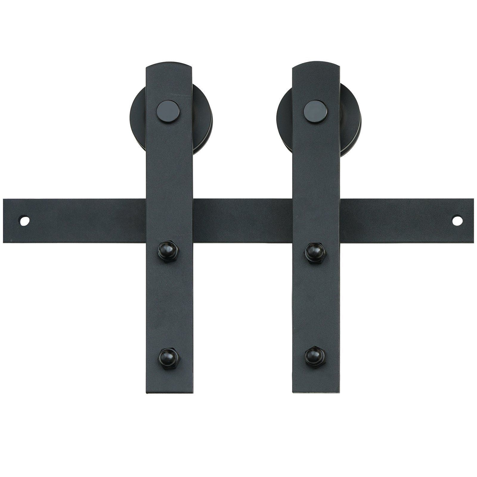 8FT Sliding Barn Door Hardware Kit, 330LBS Loading Heavy Duty Barn Door Track Kit for Single Door, Fit 3.7-4.3FT Wide and 1.3"-1.8" Thick Door Panel, with Smooth & Silent Pulley (I Shape)