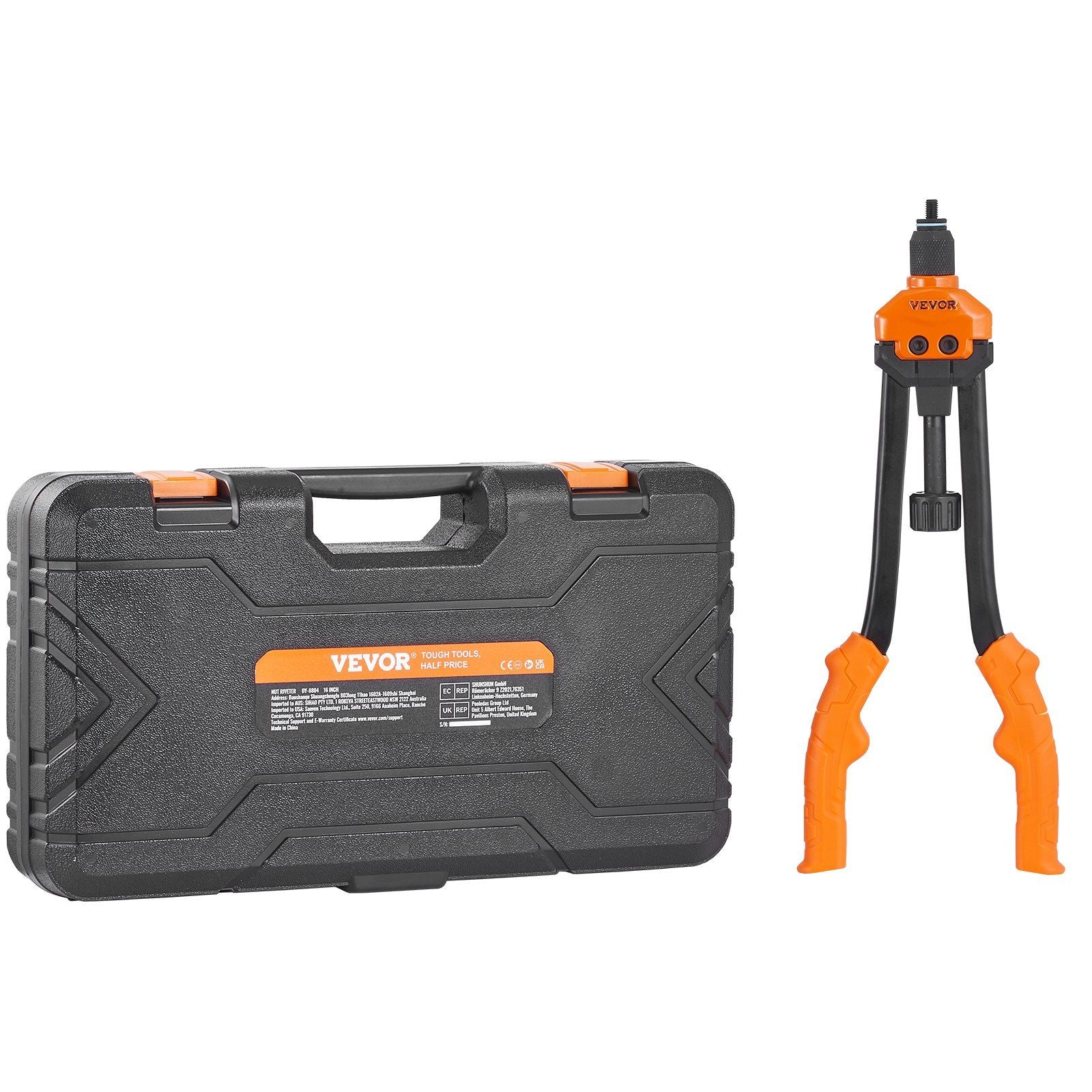 16" Rivet Nut Tool, Labor-Saving Rivnut Tool Kit with 13PCS Metric & SAE Mandrels, 186PCS Rivet Nuts,M3, M4, M5, M6, M8, M10, M12, 1/4-20, 5/16-18, 3/8-16,1/2-13, 8-32, 10-24 With Carrying Case