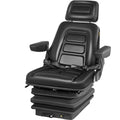 Suspension Seat Adjustable Backrest Headrest Armrest, Forklift Seat With Slide Rails, Foldable Heavy Duty for Tractor Forklift Excavator Skid Steer
