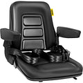 Universal Fold Down Forklift Seat with Retractable Safety Belt, Armrest,Adjustable Seat for Excavator, Forklift, Tractor, Skid Loader, Backhoe Dozer Telehandler