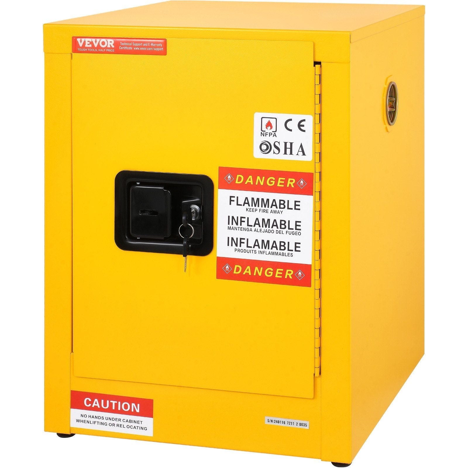 16.9" x 16.9" x 22" Flammable Cabinet Galvanized Steel, Safety Cabinet, Adjustable Shelf Flammable Storage Cabinet, for Commercial Industrial and Home Use