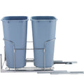 Pull-Out Trash Can, 35Lx2 Double Bins, Under Mount Kitchen Waste Container with Slide and Door Mounting Kit, 110 lbs Load Capacity Heavy Duty Garbage Recycling Bin for Kitchen Cabinet, Sink