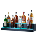 LED Lighted Liquor Bottle Display, 2 Tiers 30 Inches, Illuminated Home Bar Shelf with RF Remote & App Control 7 Static Colors 1-4 H Timing, Acrylic Drinks Lighting Shelf for Holding 16 Bottles