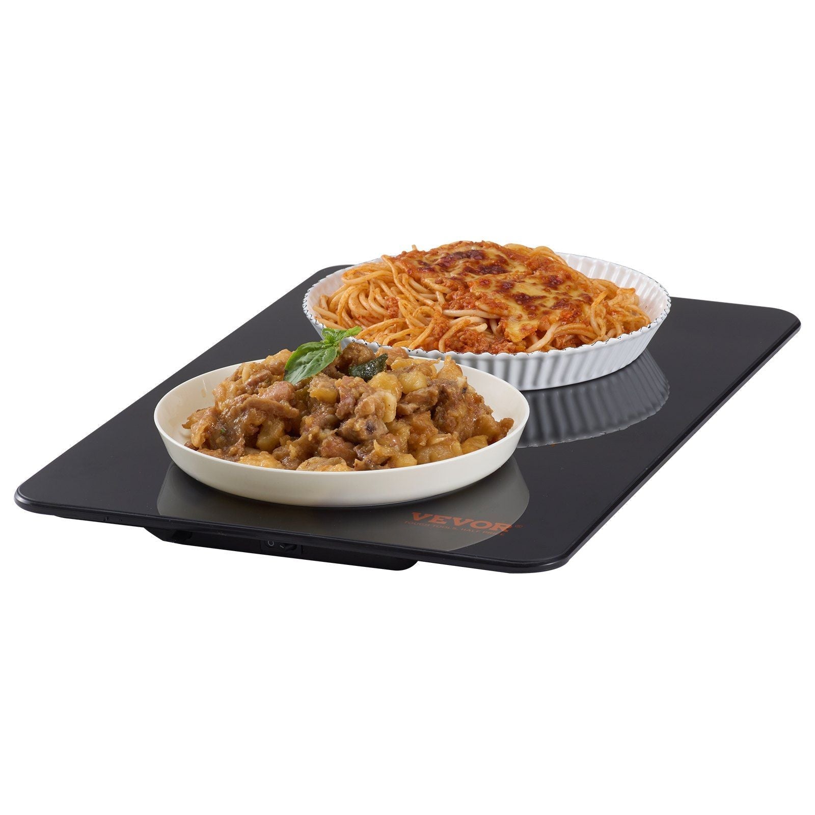 Electric Warming Tray, 16.5" x 11" Portable Tempered Glass Heating Tray, Perfect for Dinner, Catering, House, Parties, Events, Entertaining and Holiday, Black