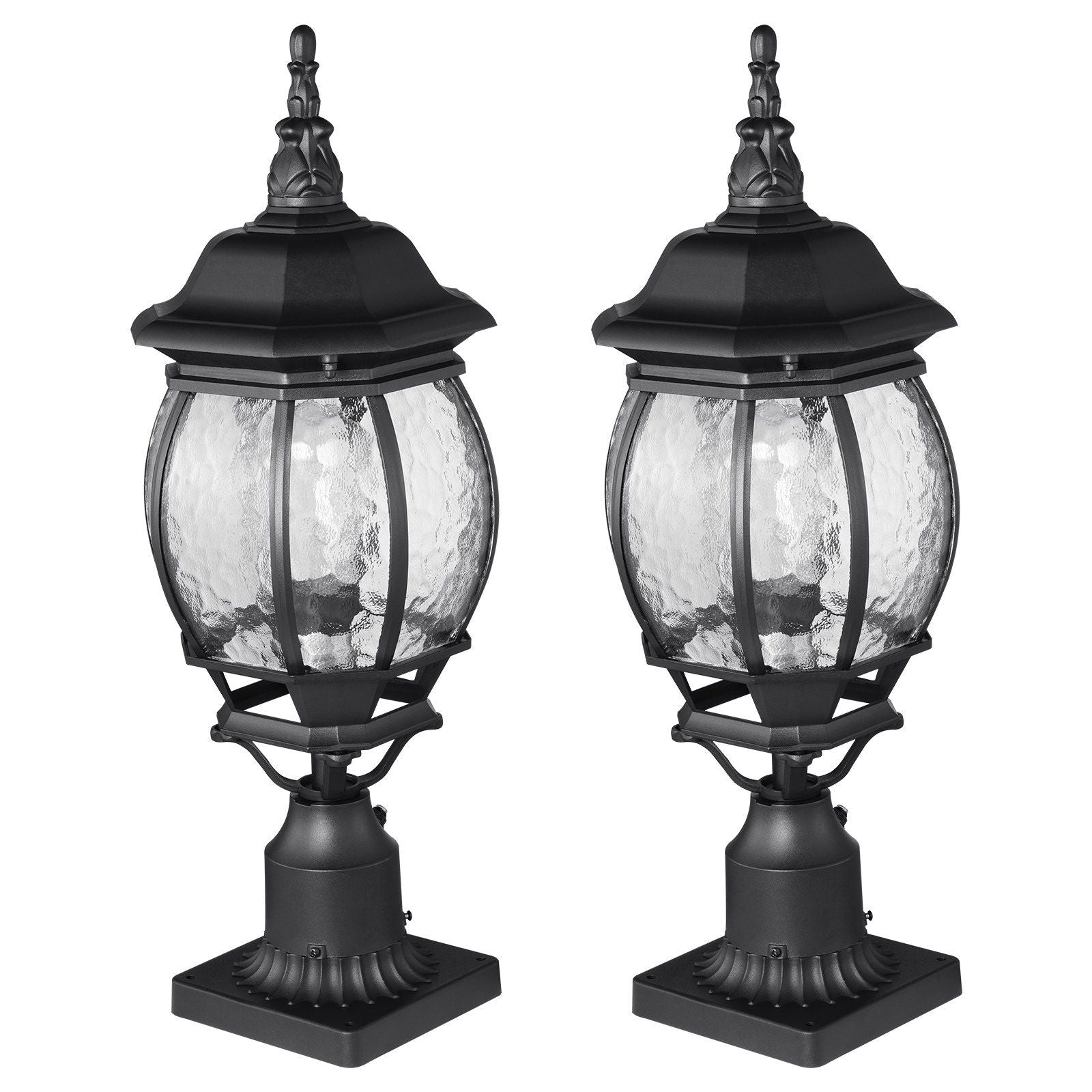 2 PCs Dusk to Dawn Outdoor Lamp Post Light Fixture 20.87in Pole Pier Mount