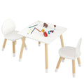 Kids Table and 2 Chairs Set, Toddler Table and Chair Set, Children Multi-Activity Table for Art, Craft, Reading, Learning, 1 Table and 2 Chairs