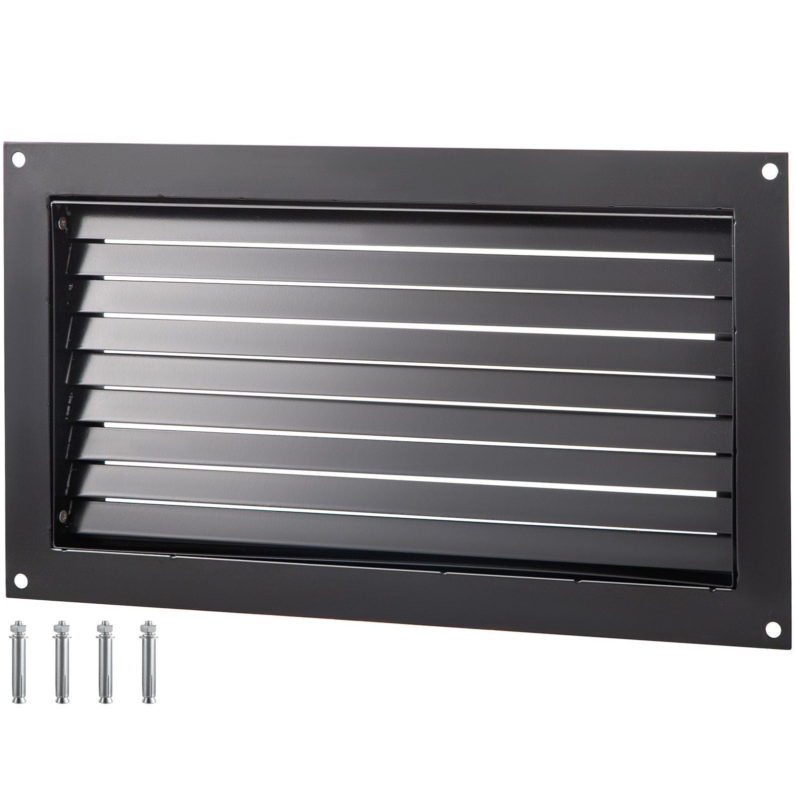 Foundation Flood Vent, 8" Height x 16" Width Flood Vent, to Reduce Foundation Damage and Flood Risk, Black, Wall Mounted Flood Vent, for Garages & Full Height Enclosures