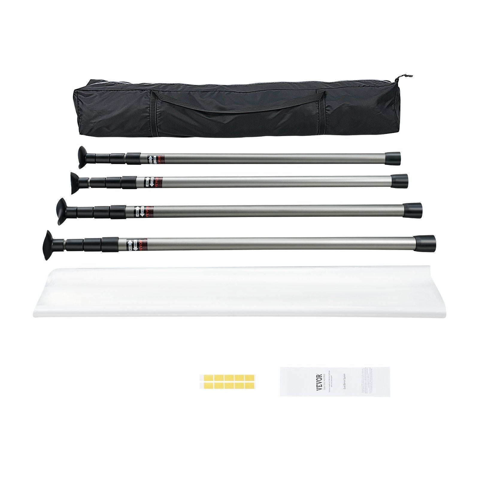 Dust Barrier Poles 12 Ft with 4 Telescoping Poles Dust Barrier System