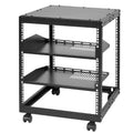 12U Open Frame Server Rack, 15''-40'' Adjustable Depth, Free Standing or Wall Mount Network Server Rack, 4 Post AV Rack with Casters, Holds All Your Networking IT Equipment AV Gear Router Modem