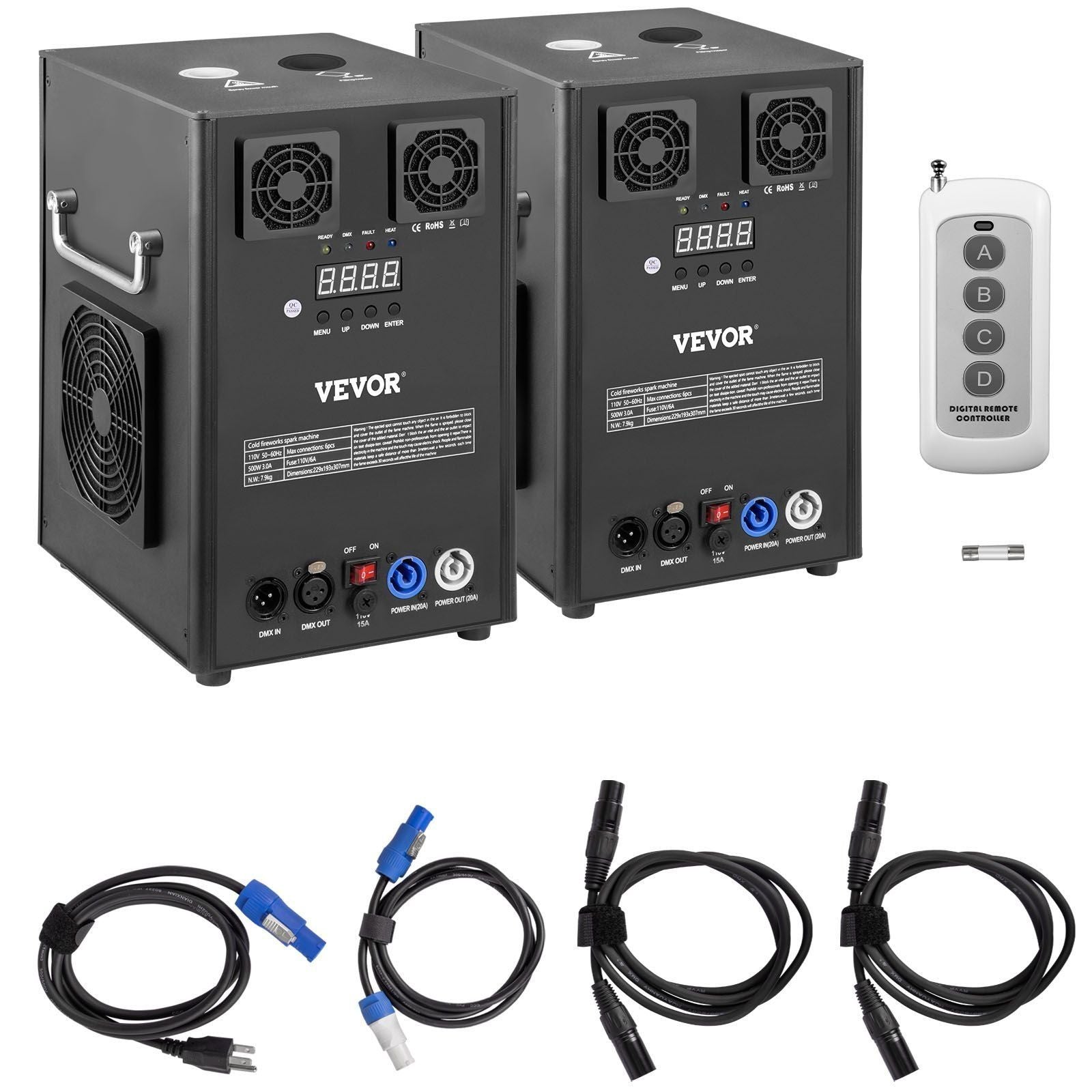 700W 2pcs Large Stage Equipment Special Effect Machine, Smart DMX Control Stage Equipment Showing Machine, Stage Lighting Effect Machine with Wireless Remote Control for Musical Show, Wedding