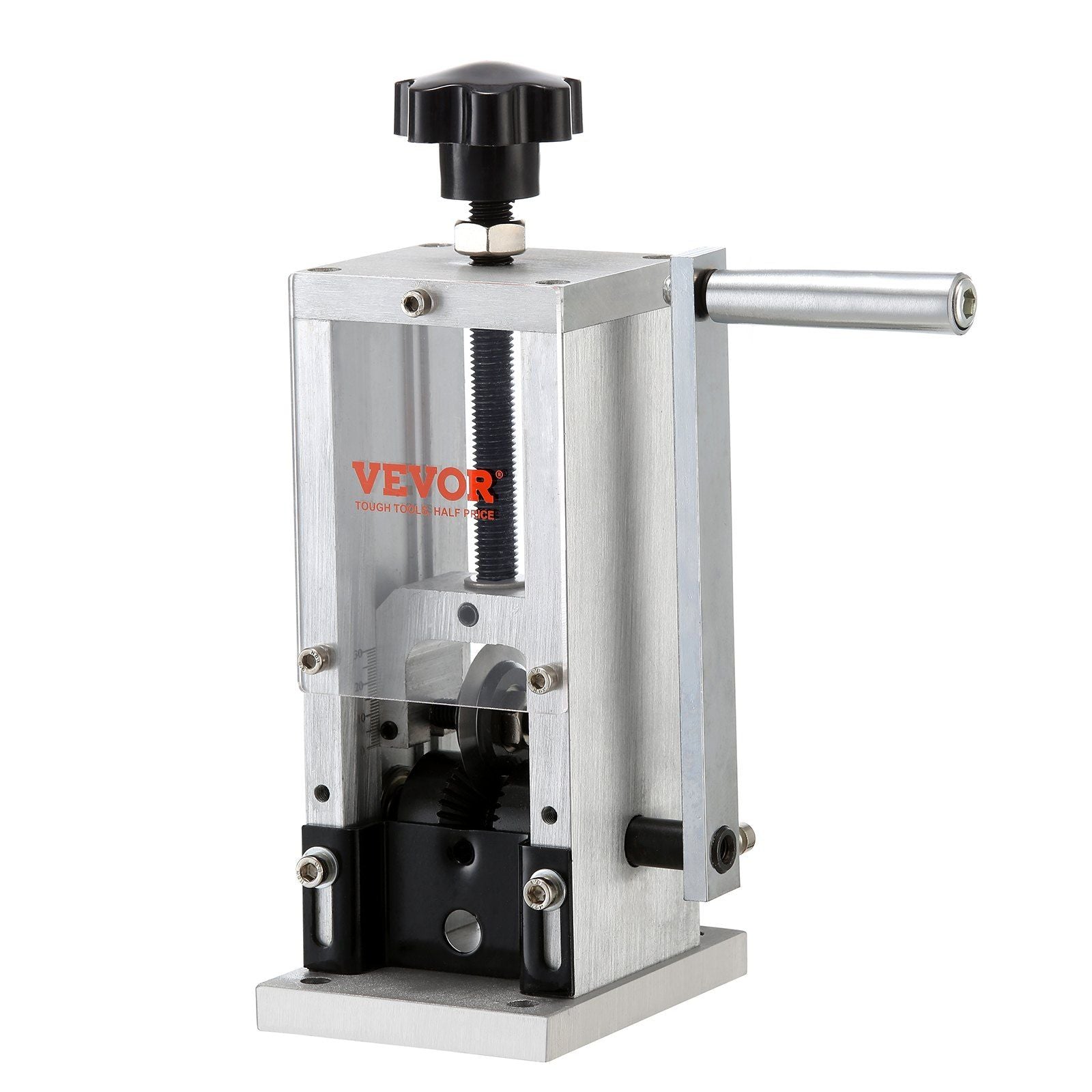 Manual Wire Stripping Machine, 0.06''-0.98'' Copper Stripper with Hand Crank or Drill Powered, Visible Stripping Depth Reference, Portable Aluminum Frame Wire Peeler for Scrap Copper Recycling